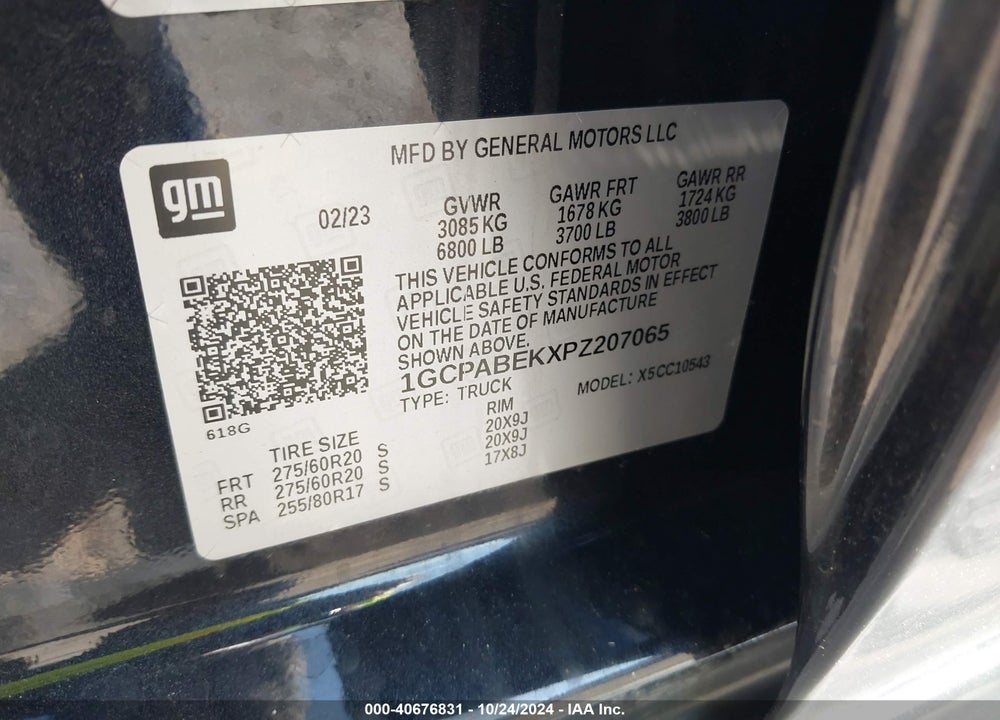 2023 CHEVROLET SILVERADO 1500 2WD SHORT BED CUSTOM VIN: 1GCPABEKXPZ207065