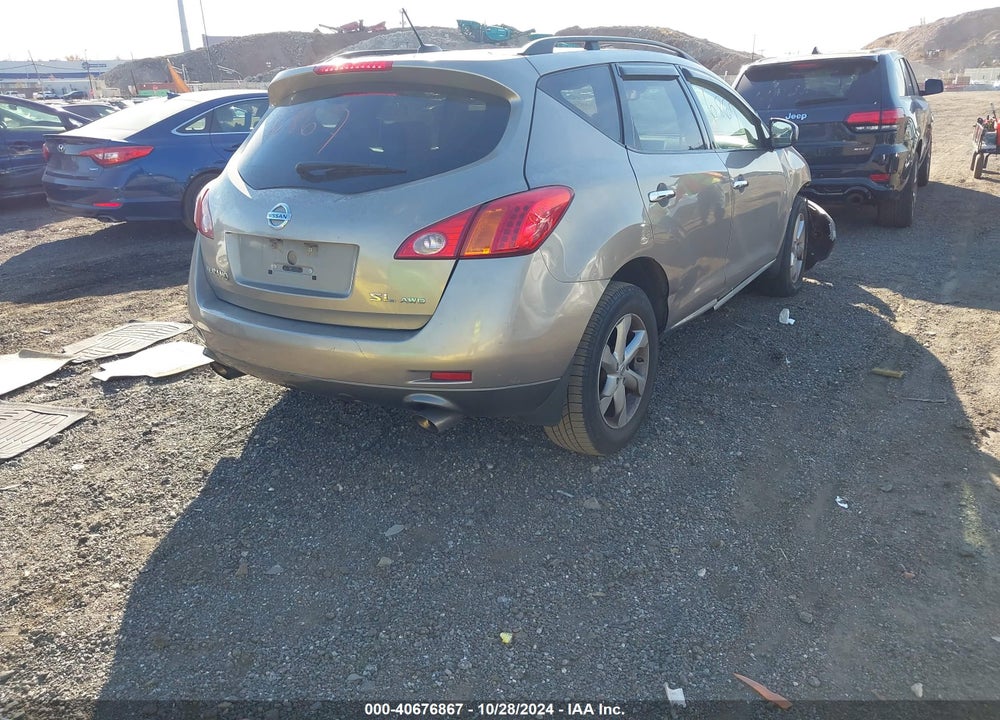 2009 NISSAN MURANO SL VIN: JN8AZ18W39W146318