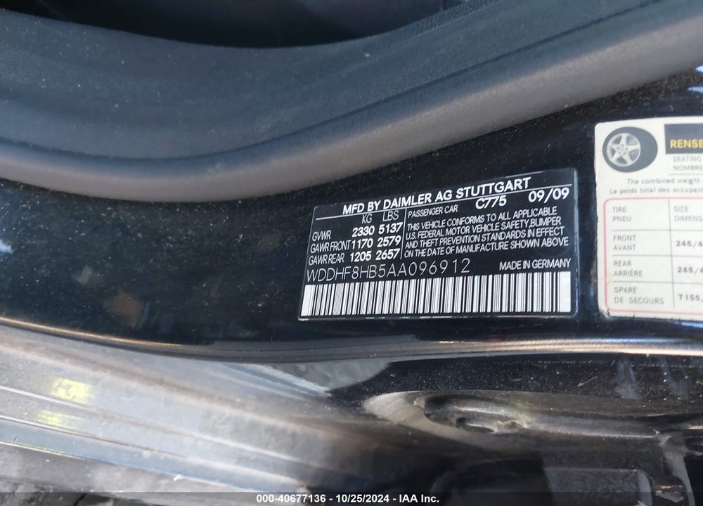 2010 MERCEDES-BENZ E 350 4MATIC VIN: WDDHF8HB5AA096912