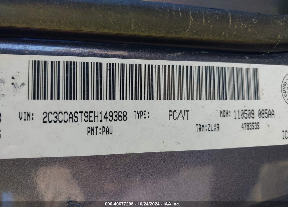 2014 CHRYSLER 300C VIN: 2C3CCAST9EH149368