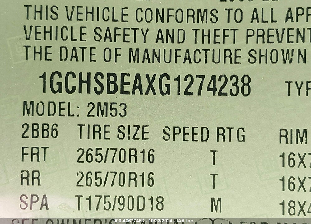 2016 CHEVROLET COLORADO WT VIN: 1GCHSBEAXG1274238