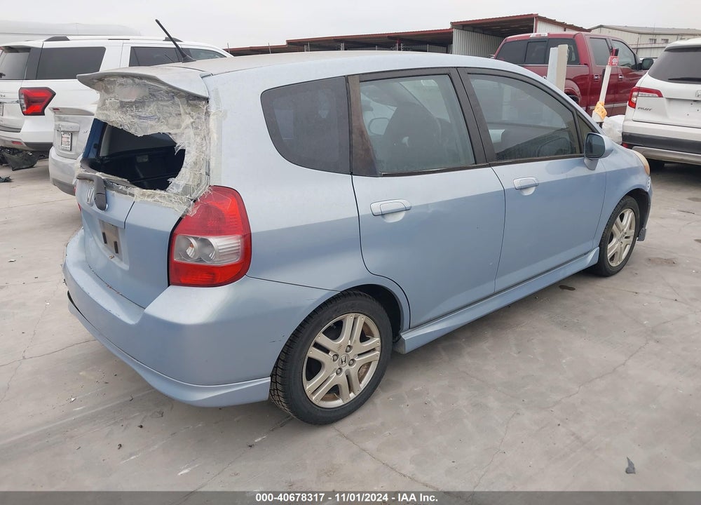 2008 HONDA FIT SPORT VIN: JHMGD38678S037221