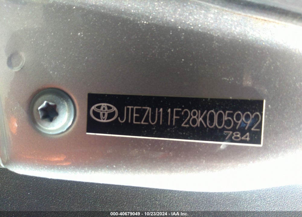 2008 TOYOTA FJ CRUISER VIN: JTEZU11F28K005992