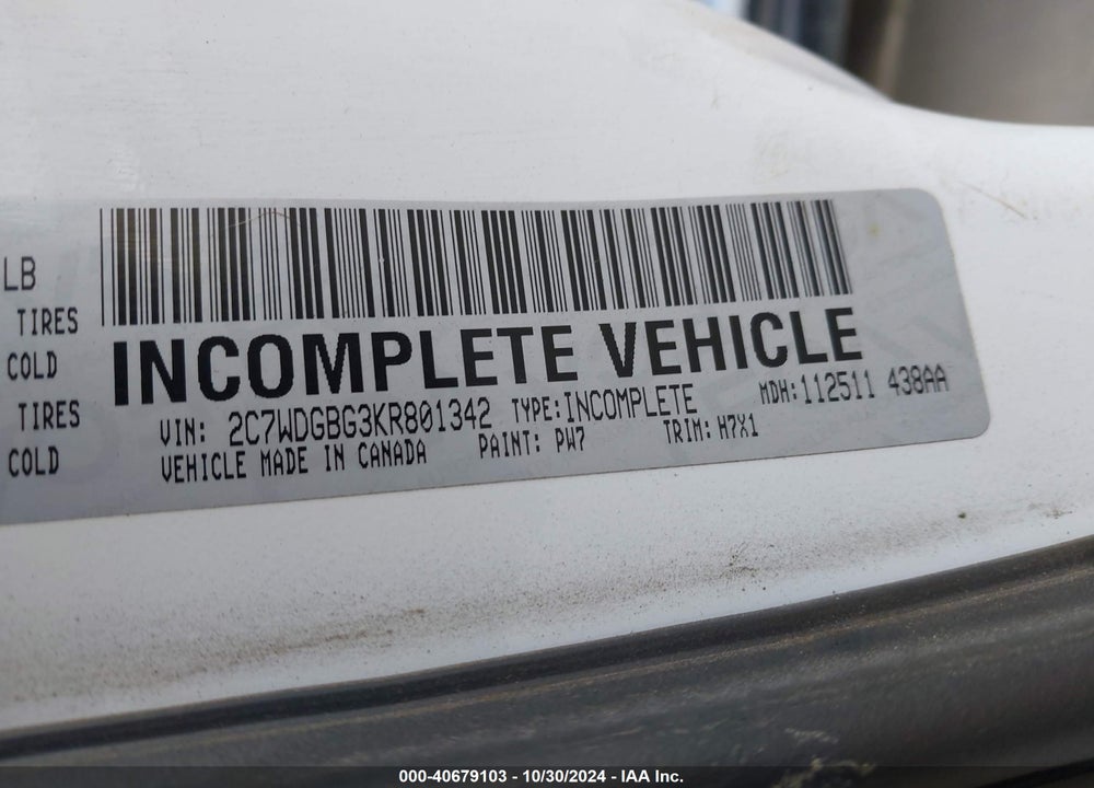 2019 DODGE GRAND CARAVAN SE VIN: 2C7WDGBG3KR801342