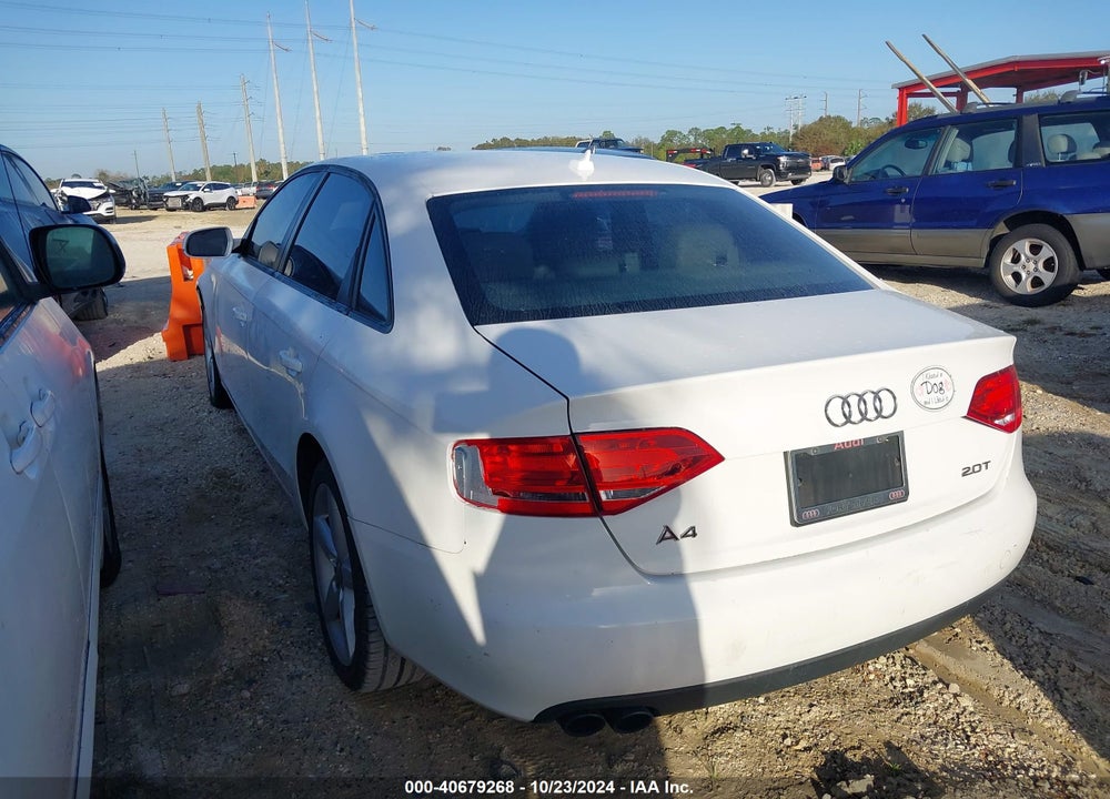 2012 AUDI A4 2.0T PREMIUM VIN: WAUAFAFL2CA118900