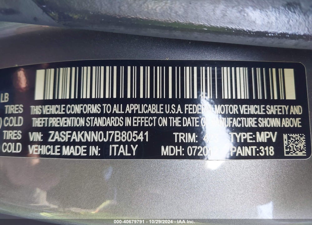 2018 ALFA ROMEO STELVIO TI SPORT AWD VIN: ZASFAKNN0J7B80541