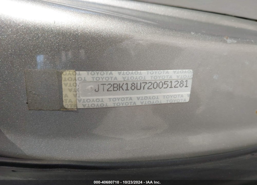 2002 TOYOTA PRIUS VIN: JT2BK18U720051281