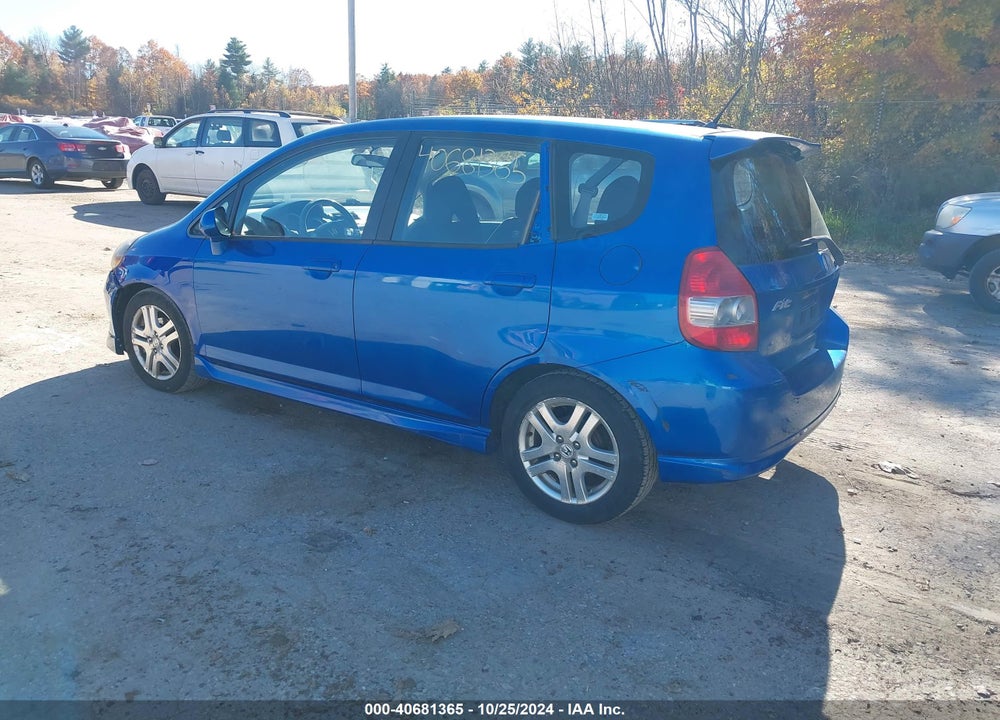 2007 HONDA FIT SPORT VIN: JHMGD38697S034223