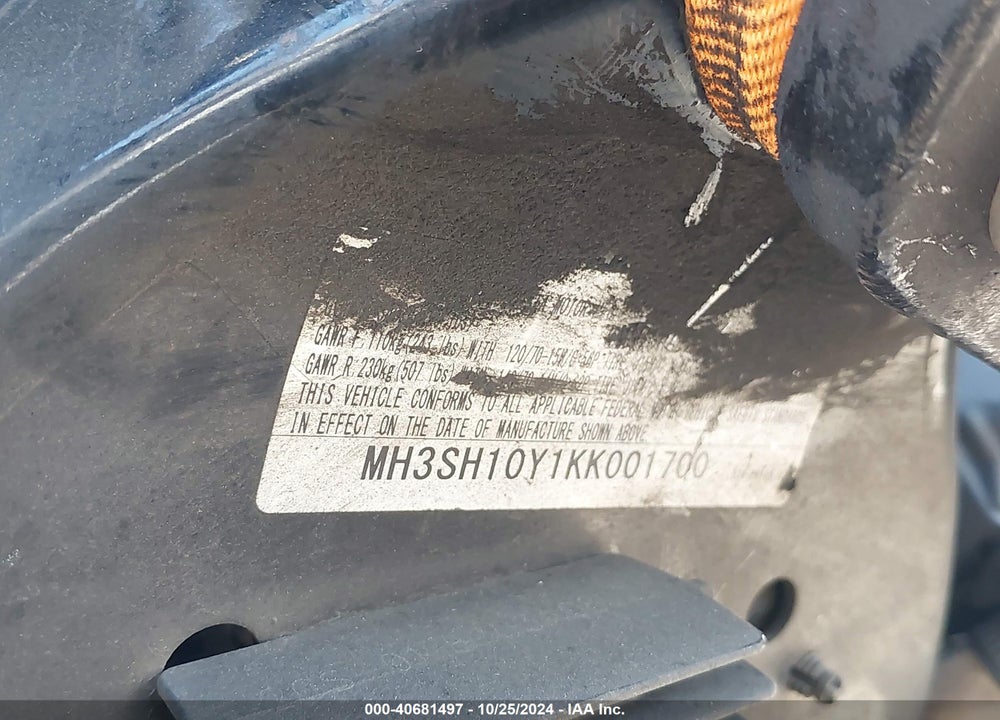 2019 YAMAHA CZD300 A VIN: MH3SH10Y1KK001700