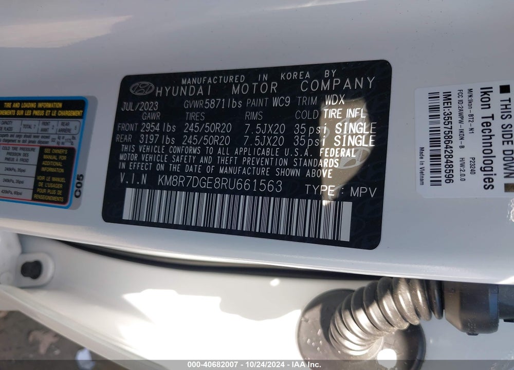 2024 HYUNDAI PALISADE CALLIGRAPHY VIN: KM8R7DGE8RU661563