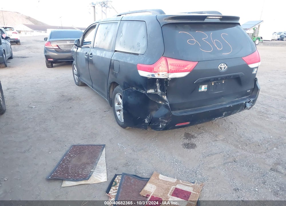 2012 TOYOTA SIENNA LE V6 8 PASSENGER VIN: 5TDKK3DC8CS254663