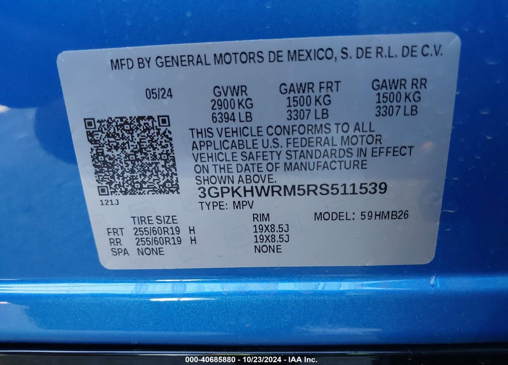 2024 HONDA PROLOGUE TOURING VIN: 3GPKHWRM5RS511539