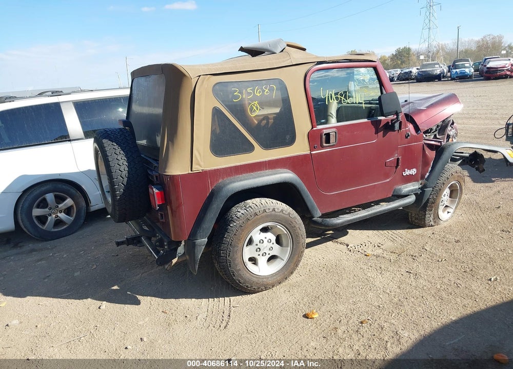 2001 JEEP WRANGLER SPORT VIN: 1J4FA49S51P315687