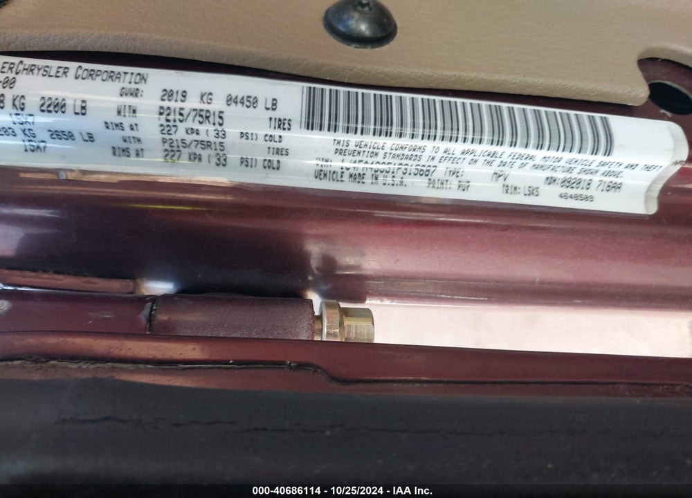 2001 JEEP WRANGLER SPORT VIN: 1J4FA49S51P315687
