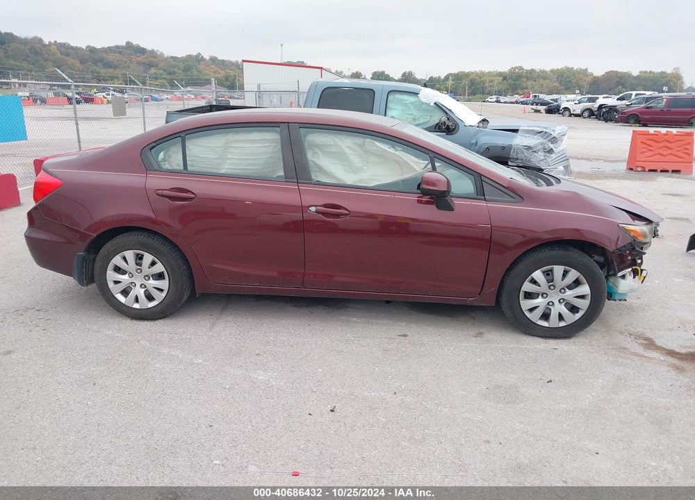 2012 HONDA CIVIC SDN LX VIN: 19XFB2F52CE062336
