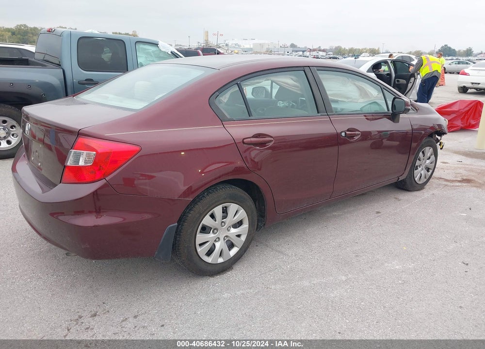 2012 HONDA CIVIC SDN LX VIN: 19XFB2F52CE062336