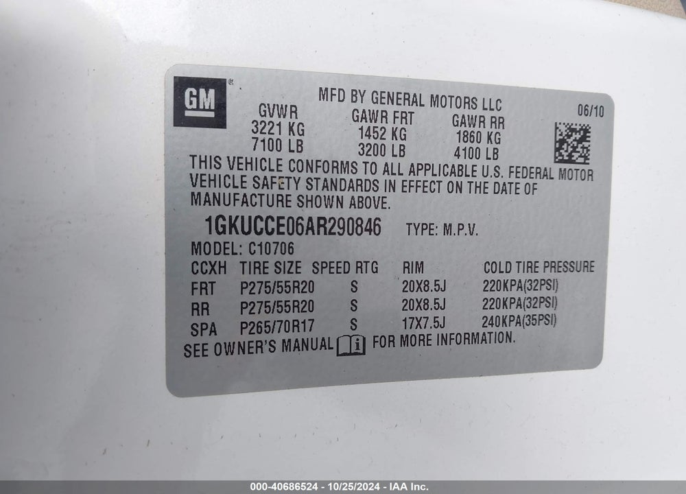 2010 GMC YUKON SLT VIN: 1GKUCCE06AR290846