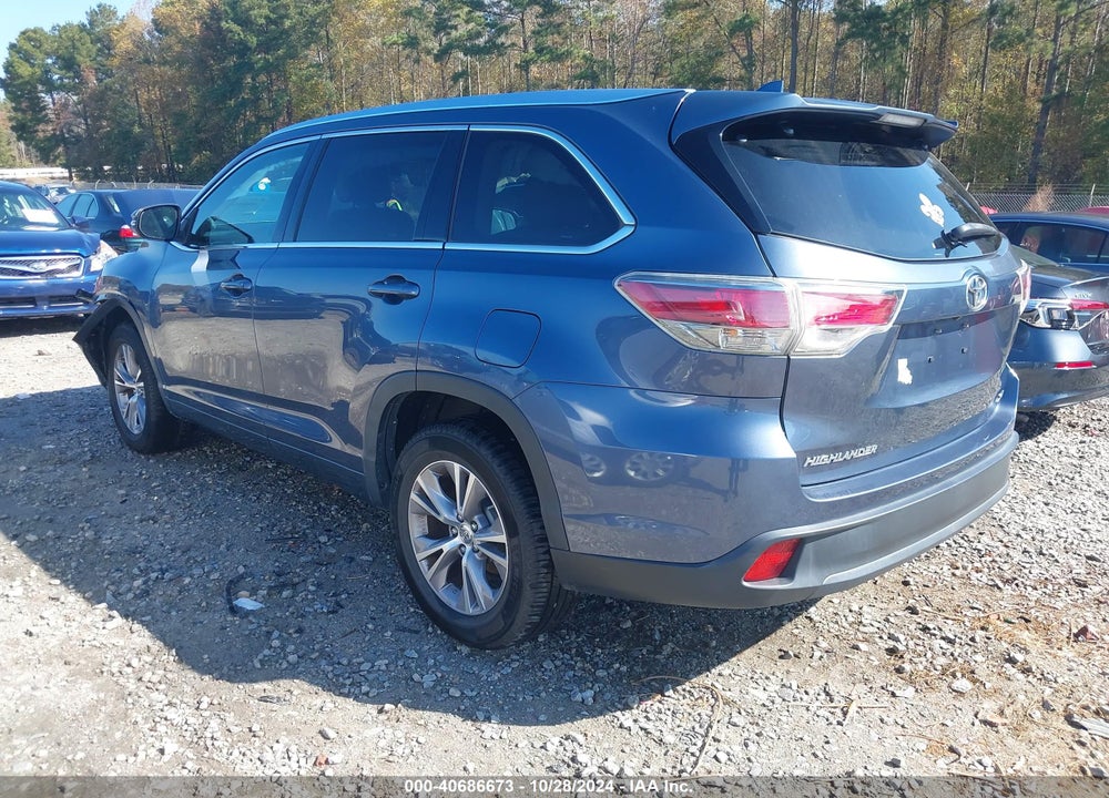 2014 TOYOTA HIGHLANDER XLE V6 VIN: 5TDKKRFHXES017980