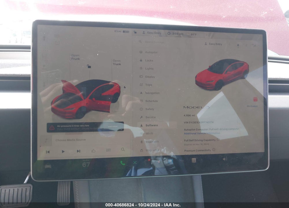 2024 TESLA MODEL 3 REAR-WHEEL DRIVE VIN: 5YJ3E1EA2RF745174