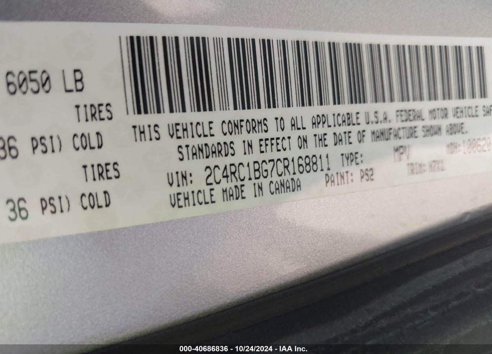 2012 CHRYSLER TOWN & COUNTRY TOURING VIN: 2C4RC1BG7CR168811