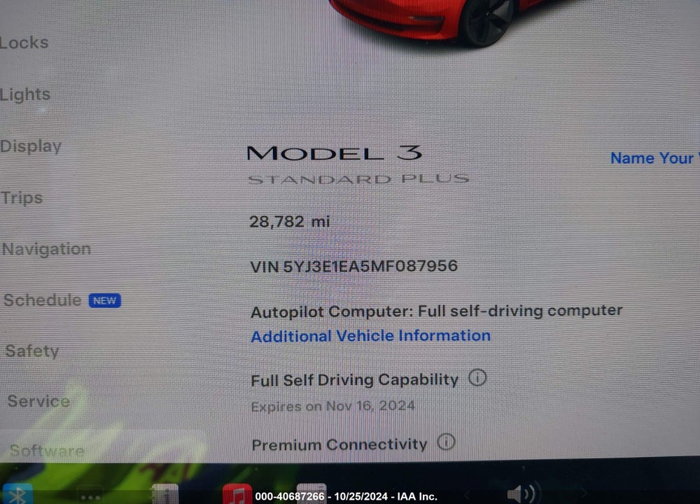 2021 TESLA MODEL 3 STANDARD RANGE PLUS REAR-WHEEL DRIVE VIN: 5YJ3E1EA5MF087956