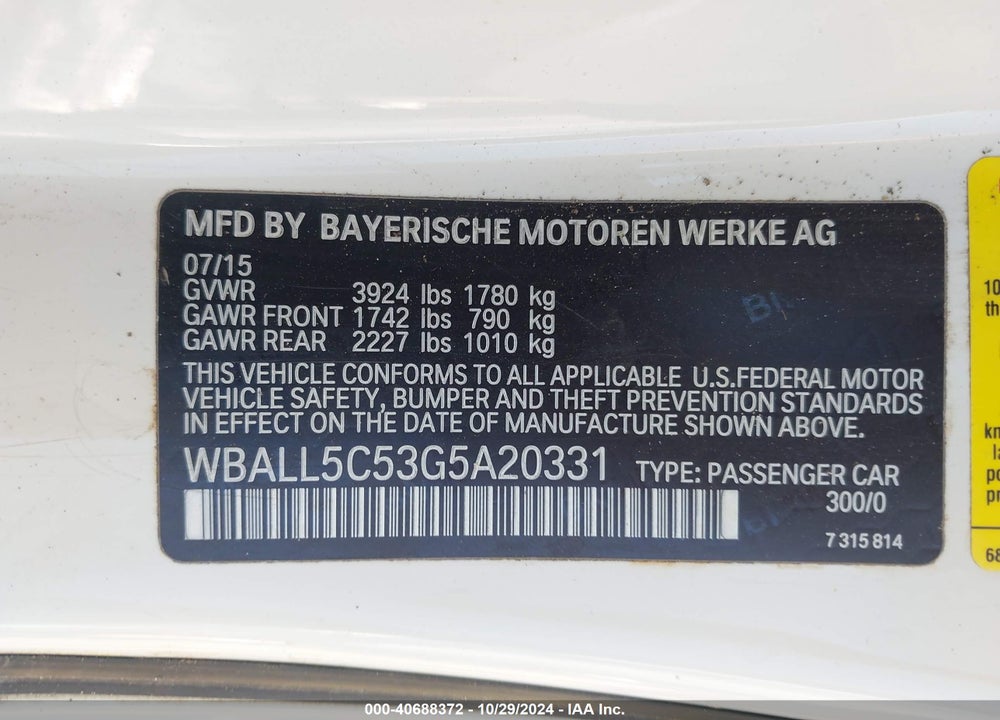 2016 BMW Z4 SDRIVE28I VIN: WBALL5C53G5A20331
