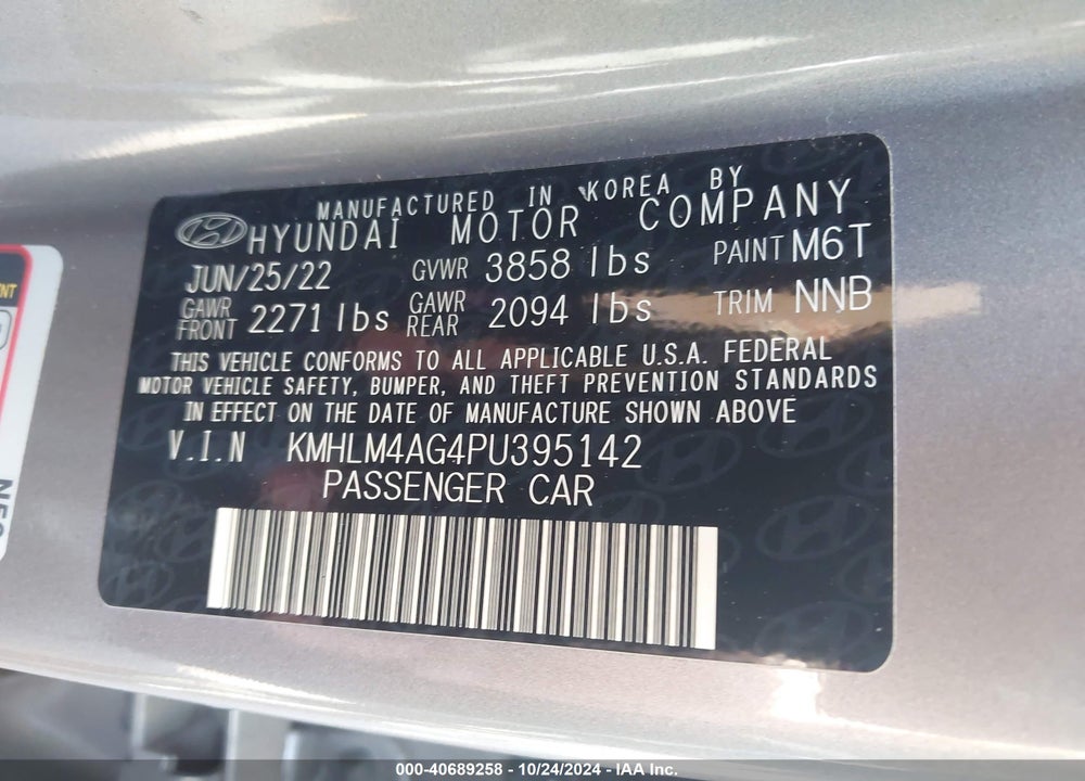 2023 HYUNDAI ELANTRA SEL VIN: KMHLM4AG4PU395142