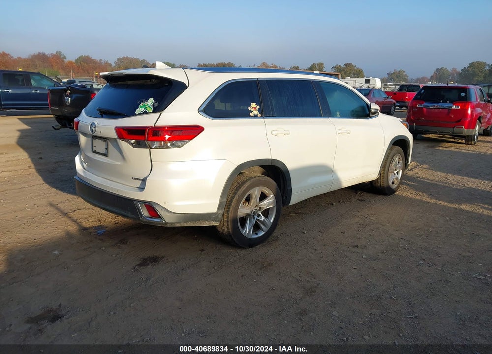 2017 TOYOTA HIGHLANDER LIMITED VIN: 5TDYZRFH7HS221355