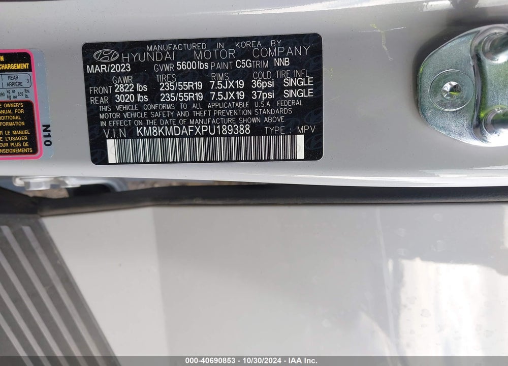 2023 HYUNDAI IONIQ 5 SE VIN: KM8KMDAFXPU189388