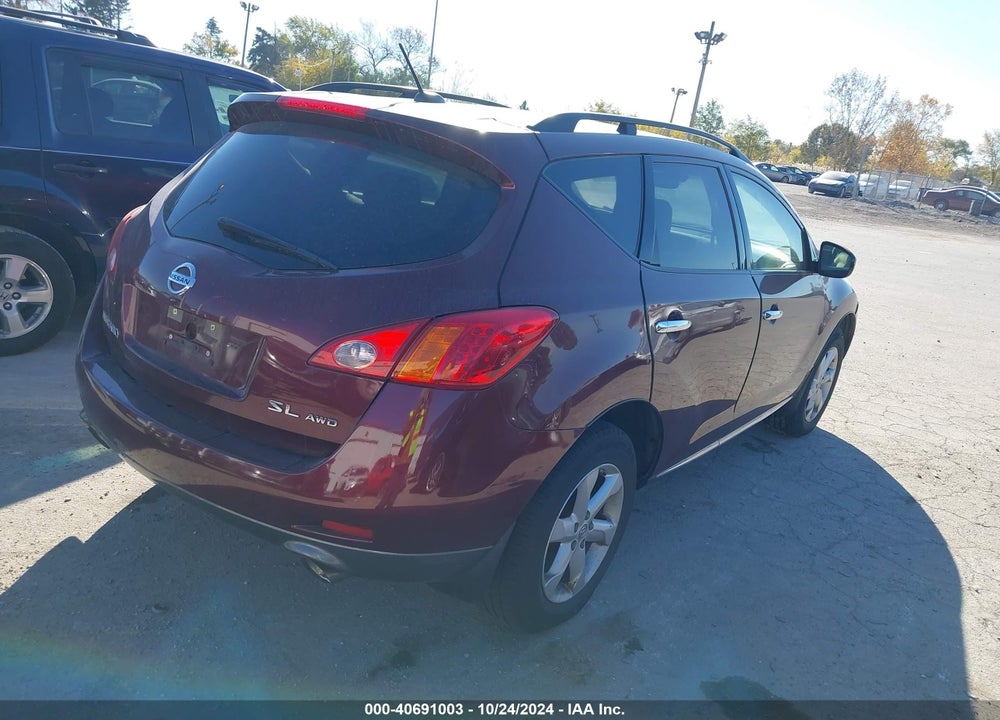 2009 NISSAN MURANO SL VIN: JN8AZ18W19W157396
