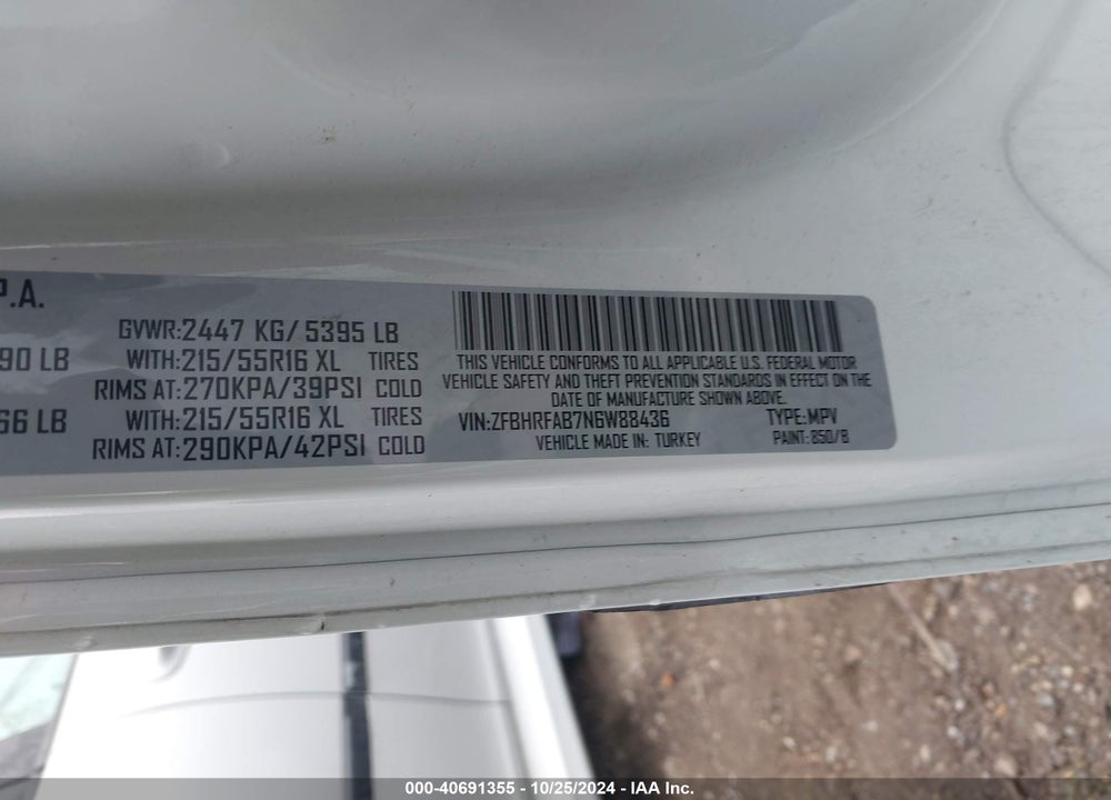2022 RAM PROMASTER CITY WAGON VIN: ZFBHRFAB7N6W88436