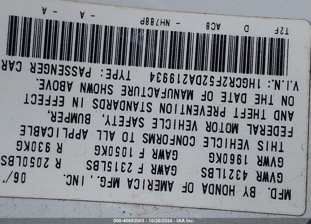 2013 HONDA ACCORD SPORT VIN: 1HGCR2F52DA219934