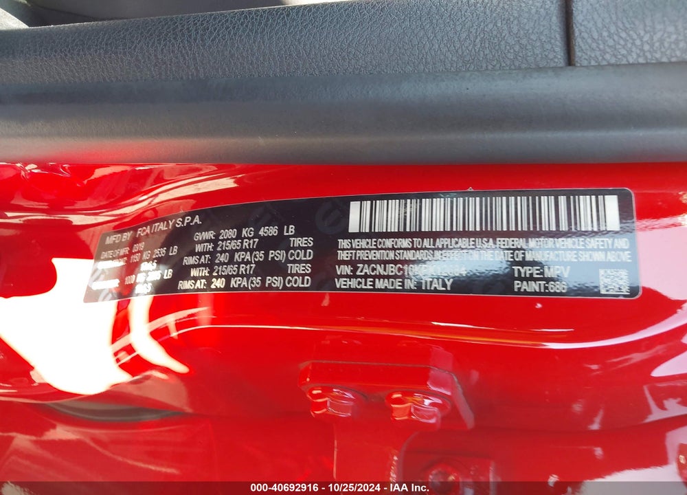 2019 JEEP RENEGADE TRAILHAWK 4X4 VIN: ZACNJBC10KPK12684