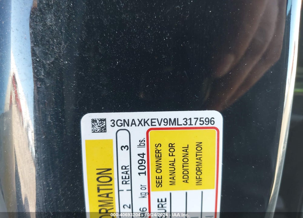 2021 CHEVROLET EQUINOX FWD LT VIN: 3GNAXKEV9ML317596