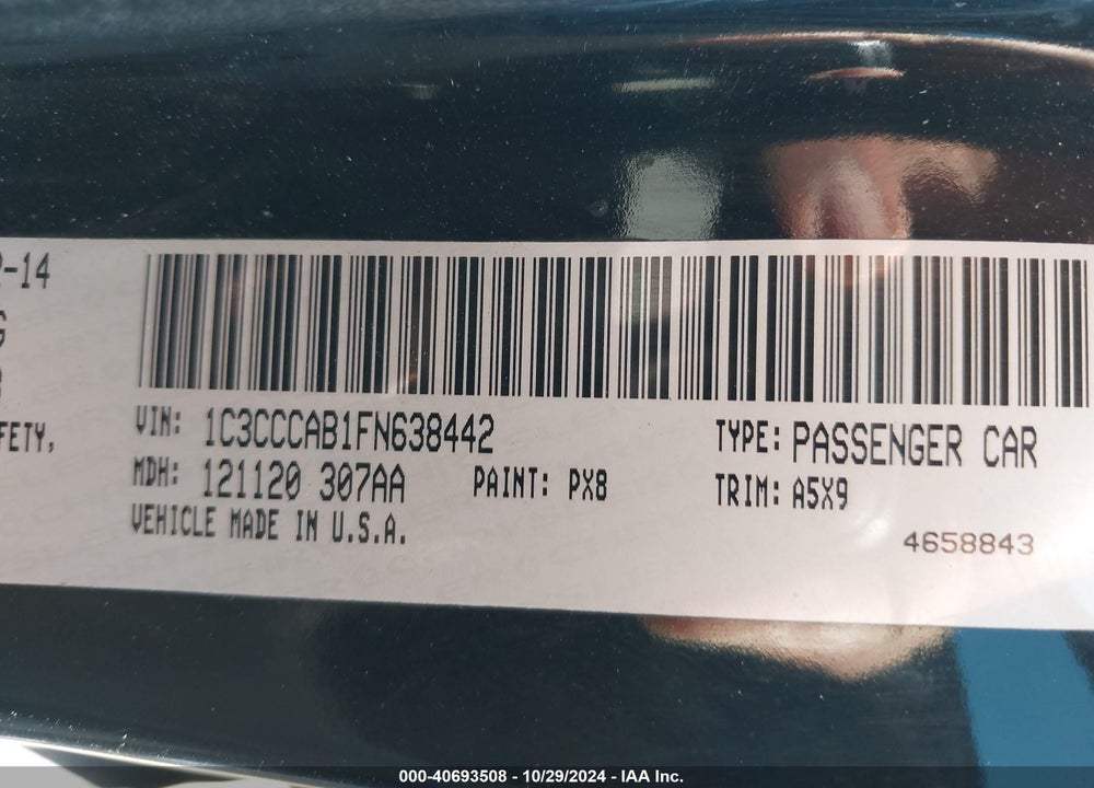 2015 CHRYSLER 200 LIMITED VIN: 1C3CCCAB1FN638442
