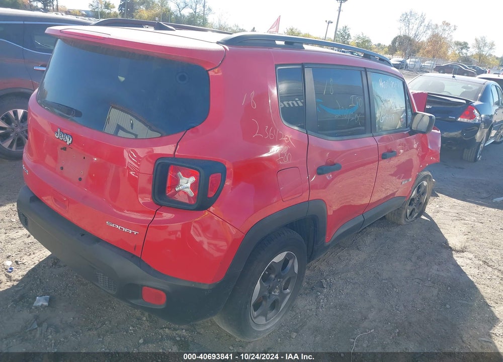 2018 JEEP RENEGADE SPORT 4X4 VIN: ZACCJBAB7JPG97149