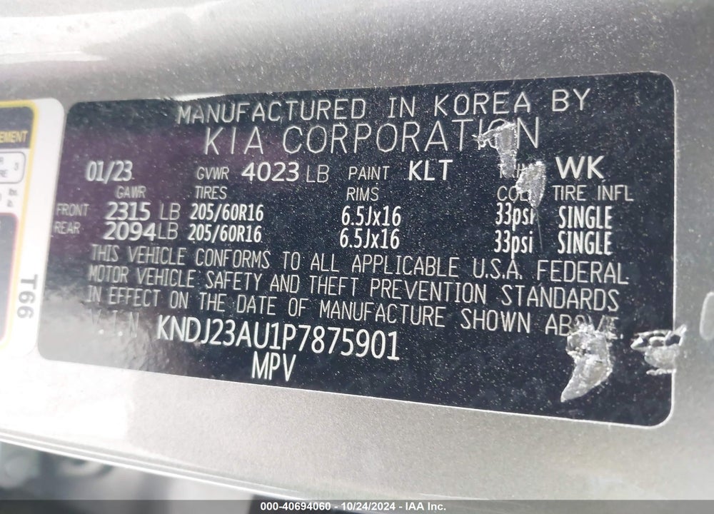 2023 KIA SOUL VIN: KNDJ23AU1P7875901