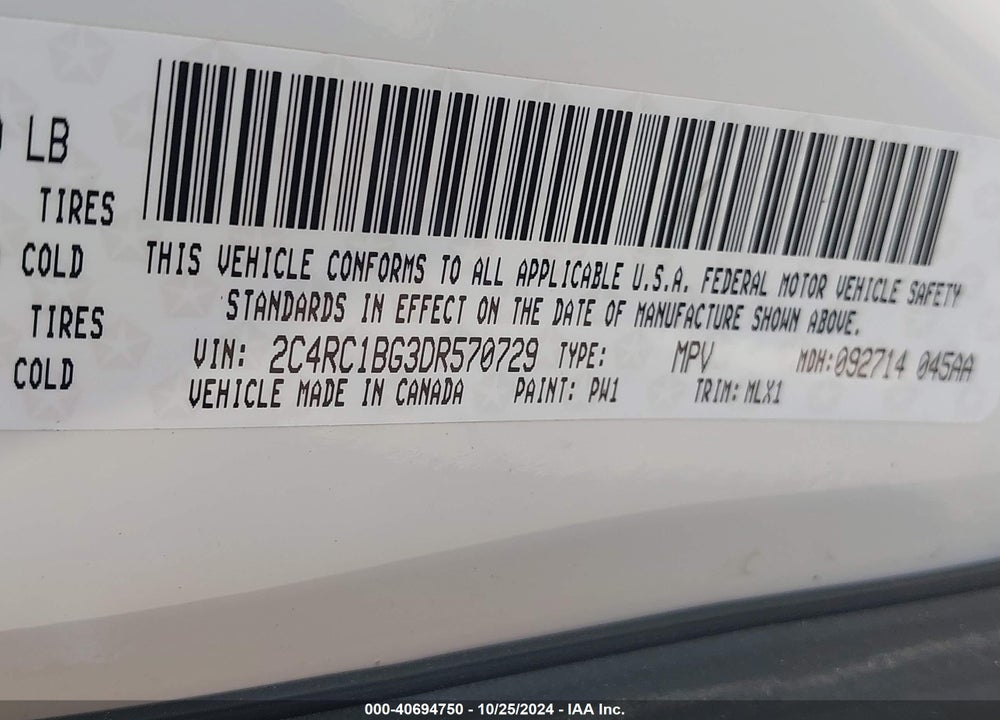 2013 CHRYSLER TOWN & COUNTRY TOURING VIN: 2C4RC1BG3DR570729
