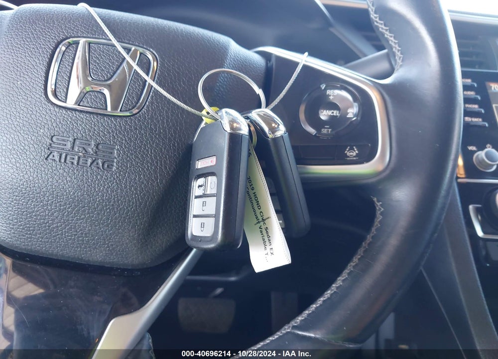 2019 HONDA CIVIC EX VIN: JHMFC1F38KX008543