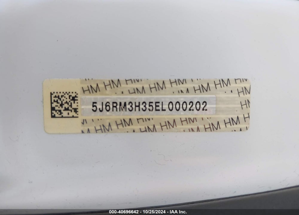 2014 HONDA CR-V LX VIN: 5J6RM3H35EL000202