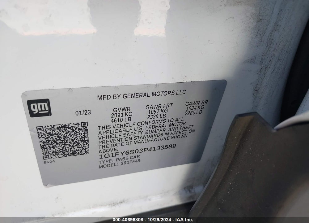 2023 CHEVROLET BOLT EUV FWD LT VIN: 1G1FY6S03P4133589