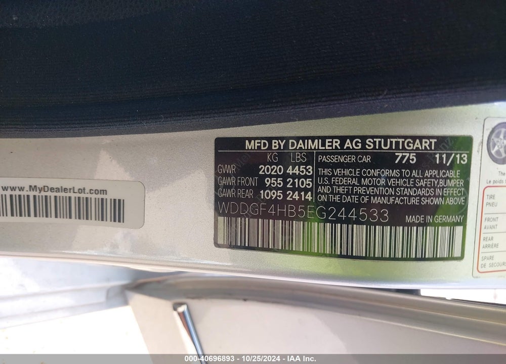 2014 MERCEDES-BENZ C 250 VIN: WDDGF4HB5EG244533