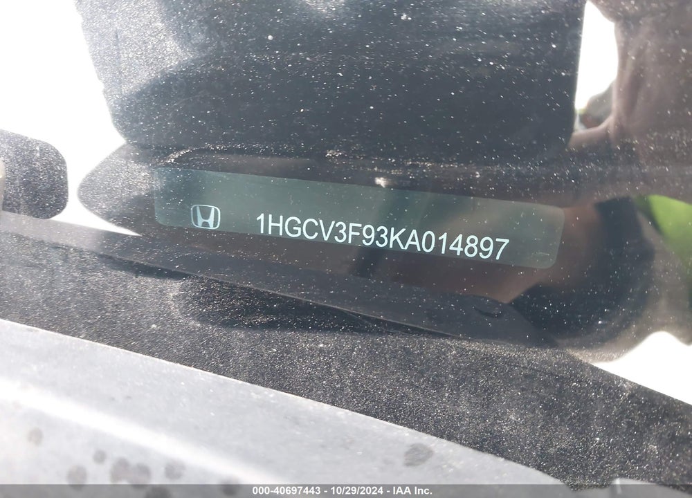 2019 HONDA ACCORD HYBRID TOURING VIN: 1HGCV3F93KA014897