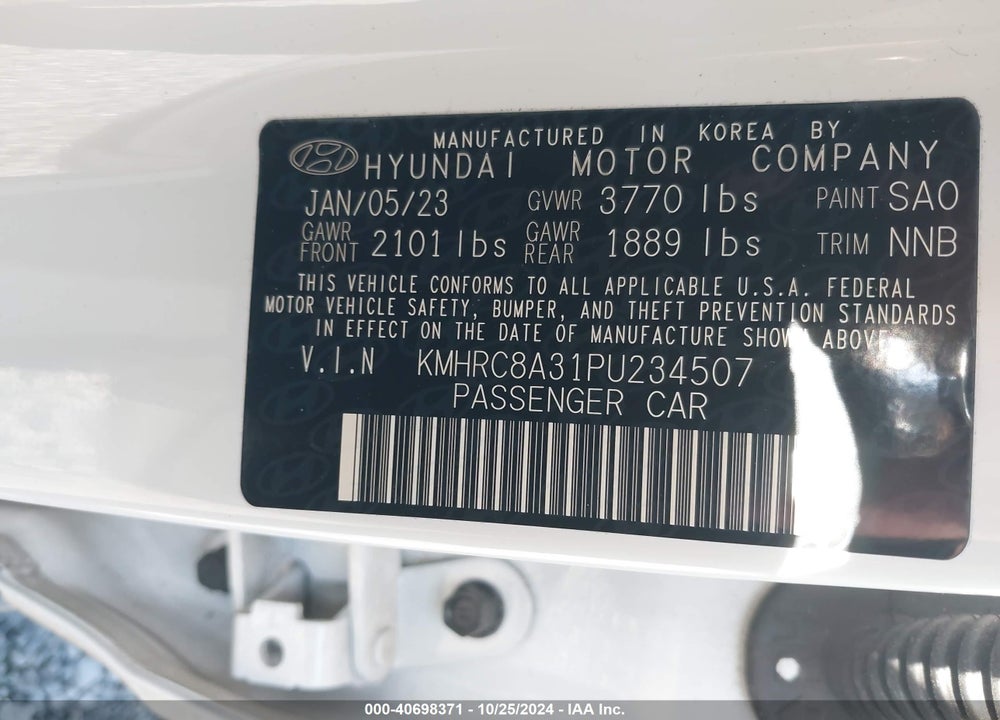 2023 HYUNDAI VENUE LIMITED VIN: KMHRC8A31PU234507