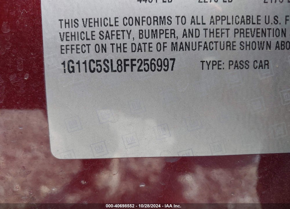 2015 CHEVROLET MALIBU 1LT VIN: 1G11C5SL8FF256997