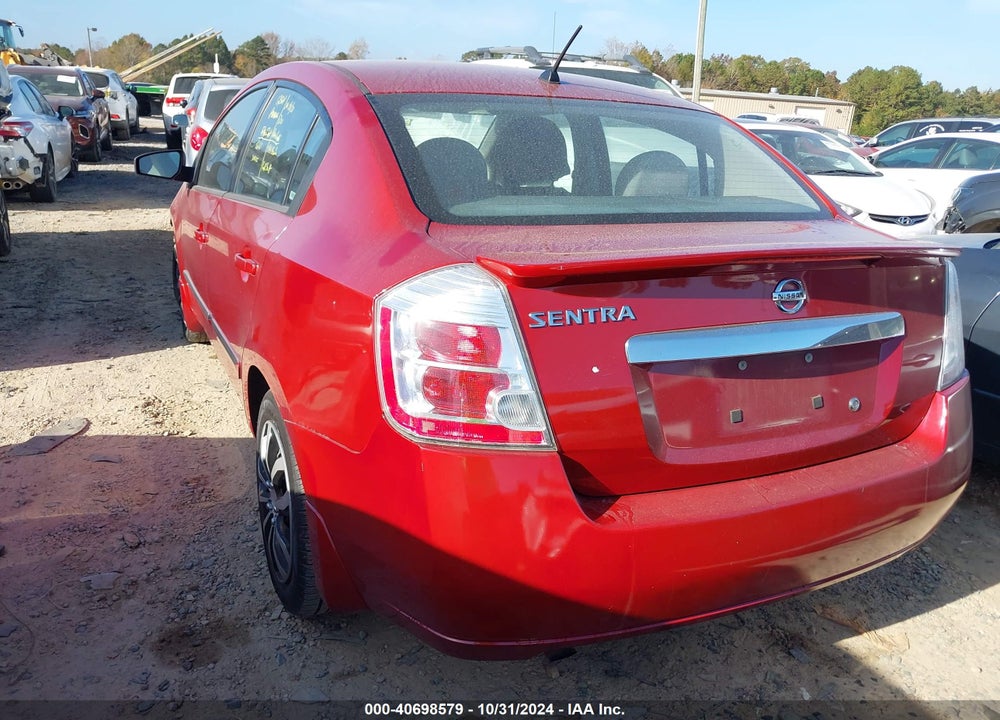 2012 NISSAN SENTRA 2.0 S VIN: 3N1AB6APXCL642202