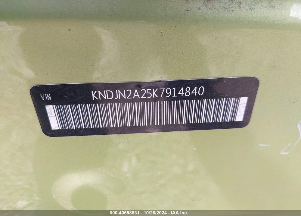 2019 KIA SOUL VIN: KNDJN2A25K7914840