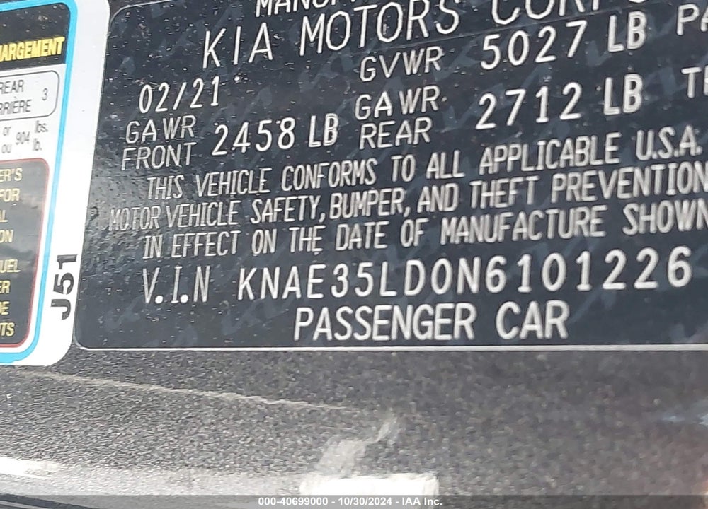 2022 KIA STINGER GT LINE VIN: KNAE35LD0N6101226