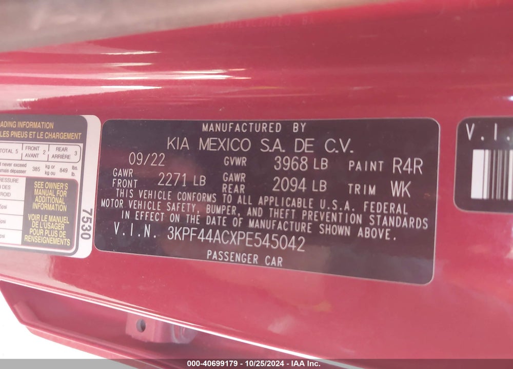 2023 KIA FORTE GT VIN: 3KPF44ACXPE545042