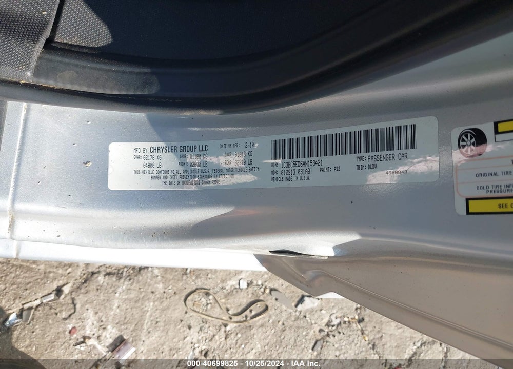 2010 CHRYSLER SEBRING TOURING VIN: 1C3BC5ED6AN153421